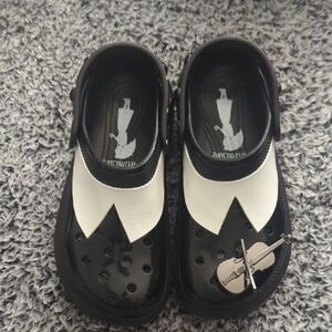 CROCS Black and White Platform Shoes